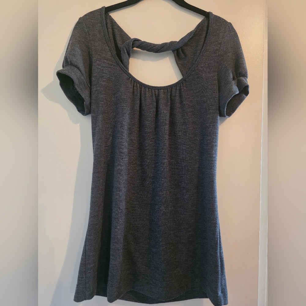 Elegant Charcoal Gray Women's Top